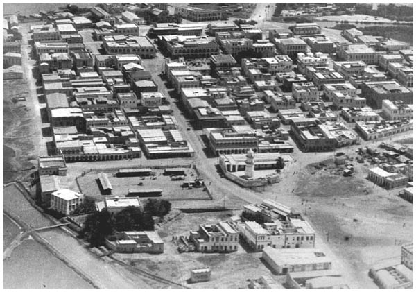 Vue aérienne du centre de Djibouti